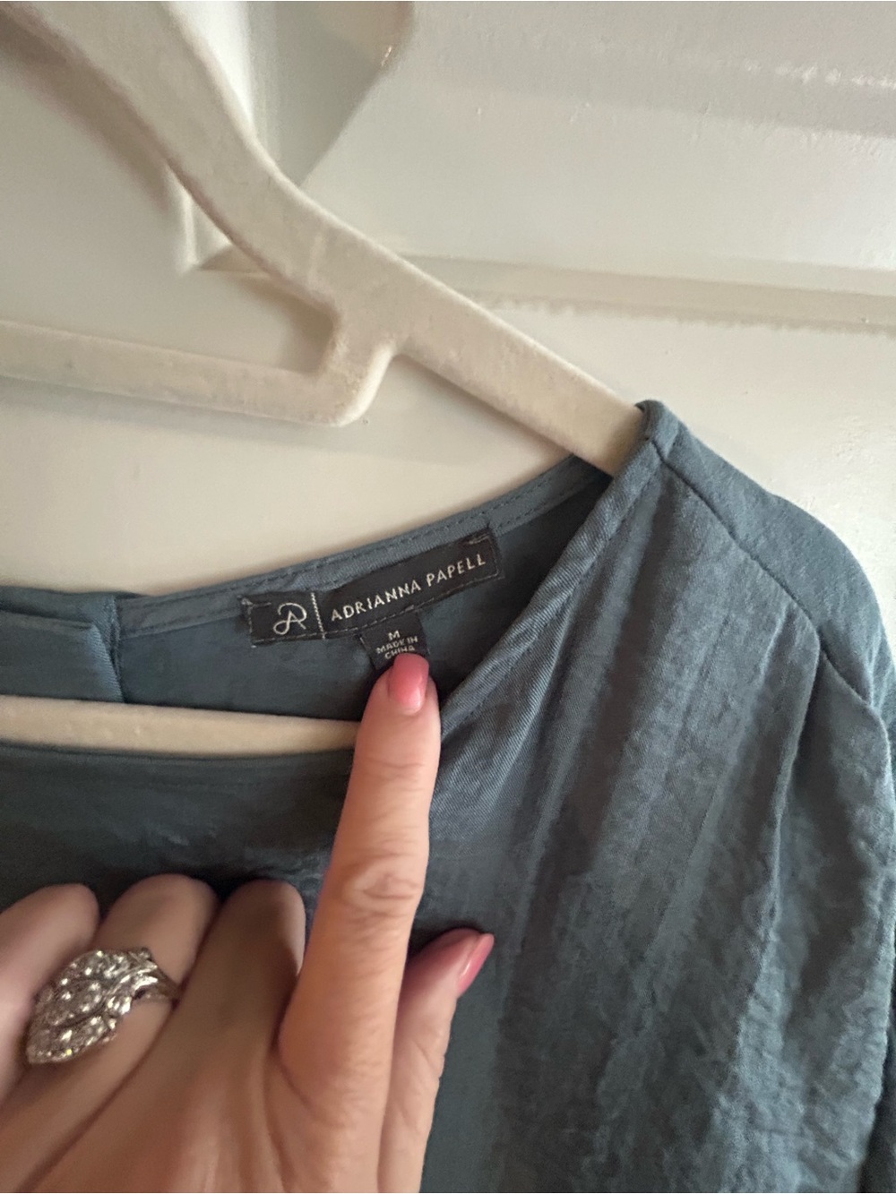 Adrianna Papell Relaxed Boxy Tunic Top in Slate Blue - Picture 3 of 4